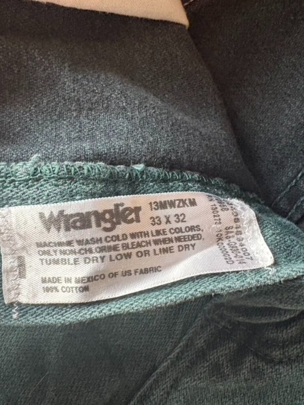 Vintage Wrangler Jeans Mens 33x32 Work Green Cowboy Western Workwear - Picture 7 of 8